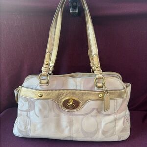 Vintage Coach Signature Cs Handbag Gold
